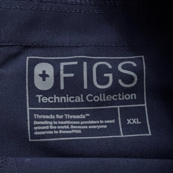 FIGS Axim Cargo Scrub Pants Mens Size 2XL Drawstring Stretch Navy Blue - Picture 8 of 10
